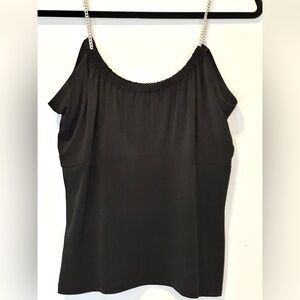 Super cute black halter with chain straps.